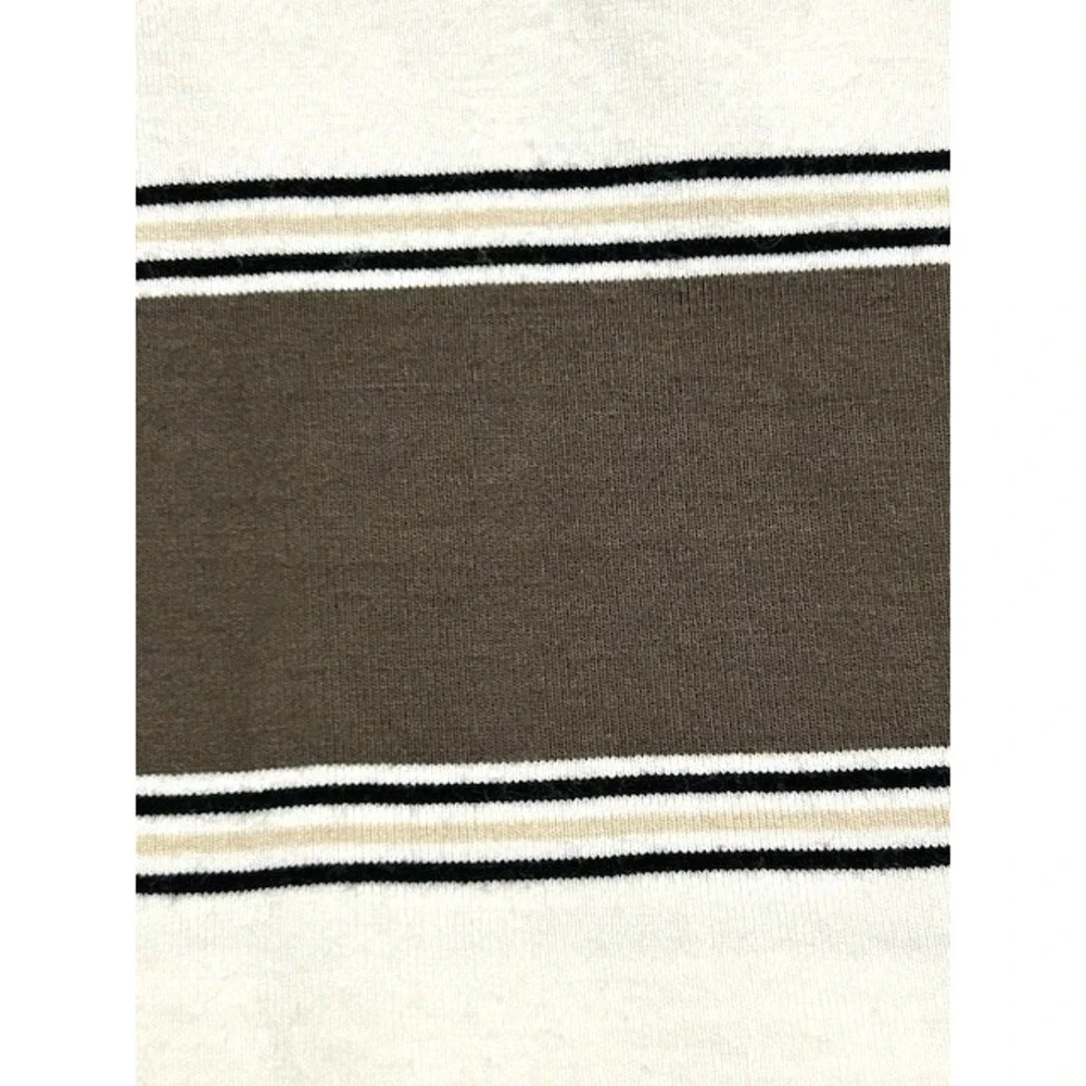 LOFT Beach Womens Brown Striped Short Sleeve Pocket T-Shirt Dress Size Medium - Picture 7 of 13